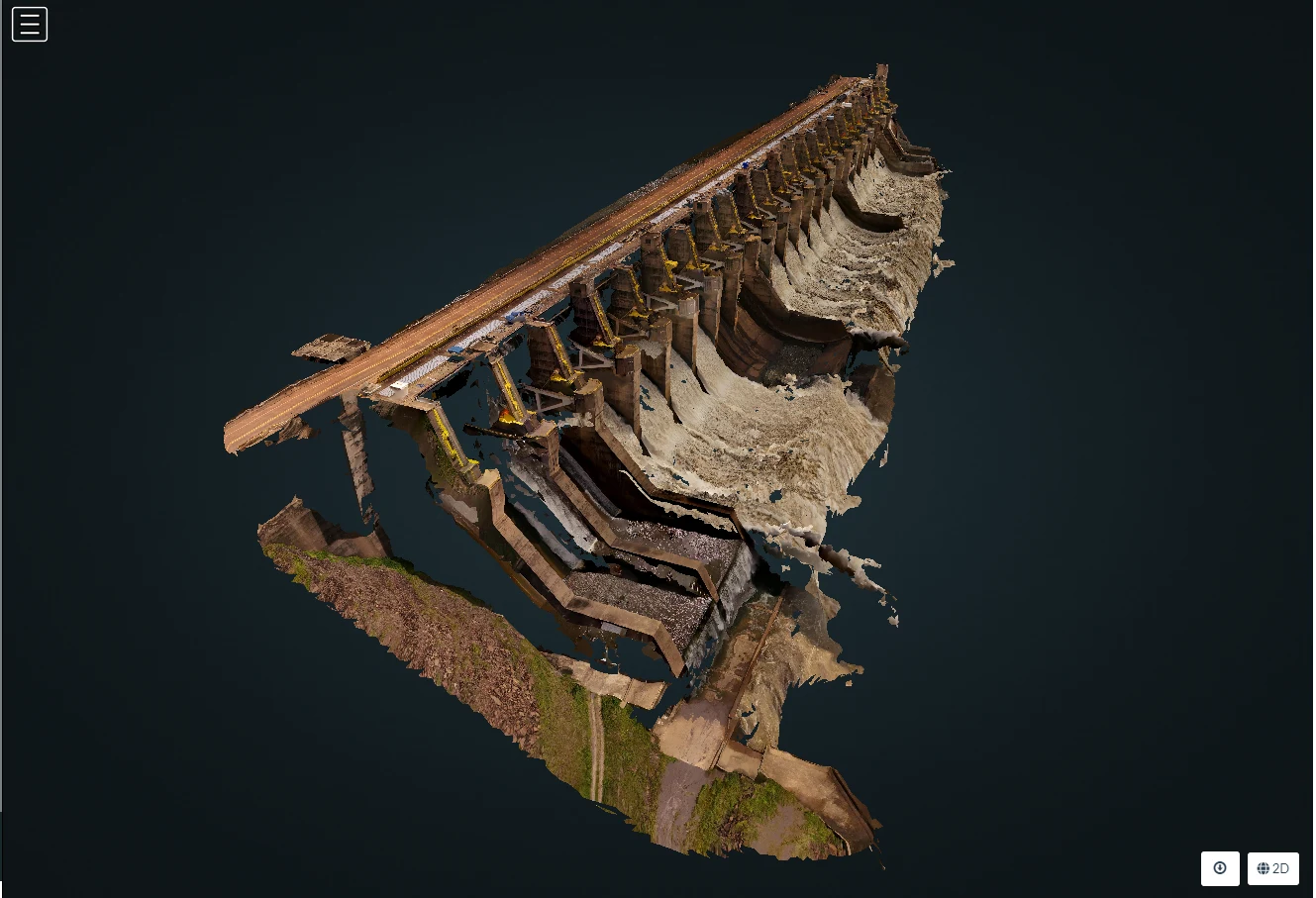 Reconstrução tridimensional texturizada de um trecho do vertedouro da UHE Tucuruí